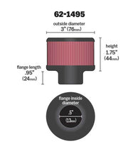 画像をギャラリービューアに読み込む, K&amp;N .5in Flange ID x 3in OD x 3.25in H Rubber Base Crankcase Vent Filter