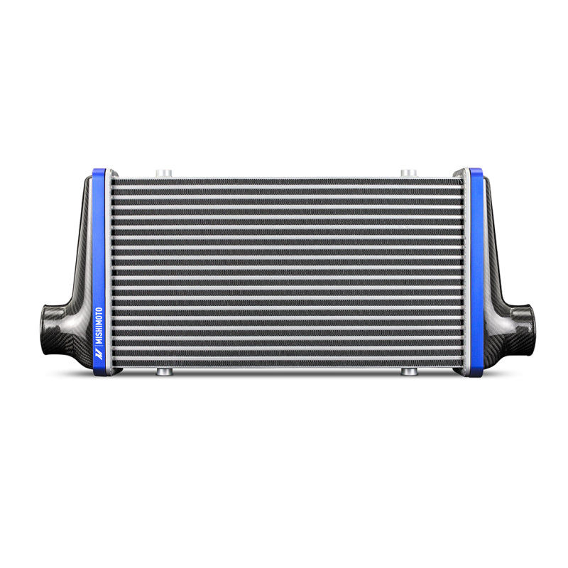 Mishimoto Universal Carbon Fiber Intercooler - Gloss Tanks - 450mm Black Core - C-Flow - C V-Band