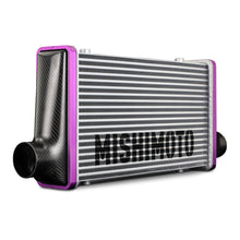 画像をギャラリービューアに読み込む, Mishimoto Universal Carbon Fiber Intercooler - Gloss Tanks - 450mm Black Core - C-Flow - C V-Band